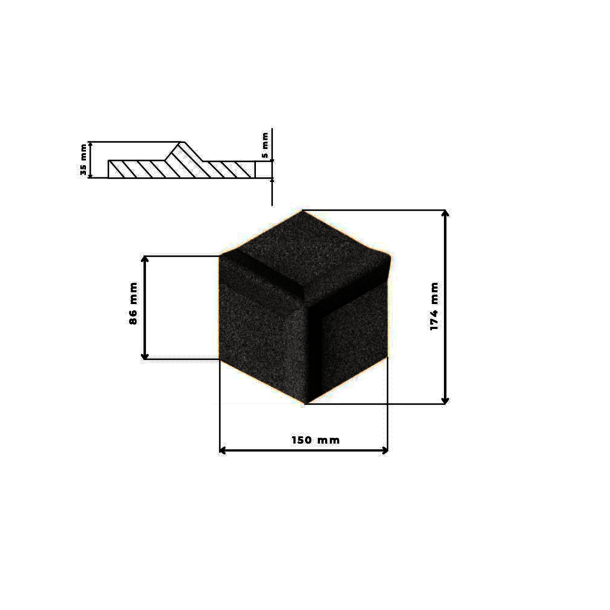 Kor&#311;is sien&#257;m MELN&#256; (RAL 7021) 3D HONEYCOMB