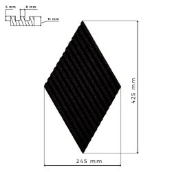 Unique and decorative BLACK (RAL 7021) cork wall tiles 3D STRIPE