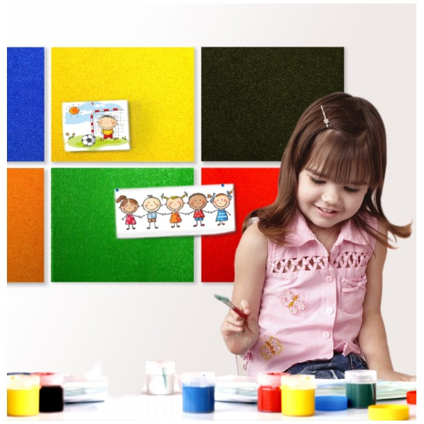 Tableau affichage lige mural autocollant color JAUNE 10x635x940mm