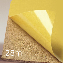 Zelfklevende kurk op rol 3mm x 1m x 28m