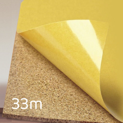 Zelfklevende kurk op rol 2mm x 1m x 33m