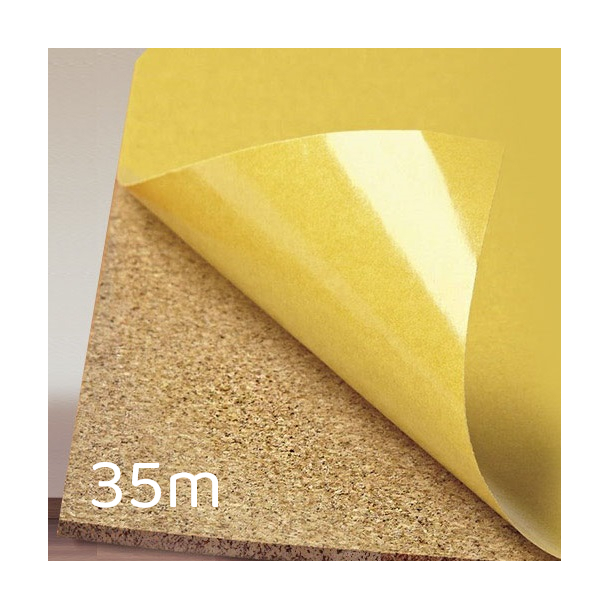 Cork roll with self-adhesive layer 2mm x 1m x 35m for Bulletin Board 