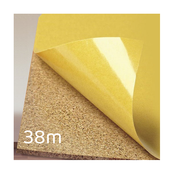Cork roll with self-adhesive layer 2mm x 1m x 38m for Bulletin Board 