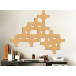 Unique and decorative cork wall tiles 3D TATAMI LIGHT 3x300x600mm