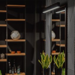 Unique and decorative BLACK (RAL 7021) cork wall tiles 3D STRIPE