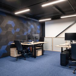 Unique and decorative BLACK (RAL 7021) cork wall tiles 3D STRIPE