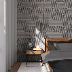Liege mural GRIS 3D STRIPE