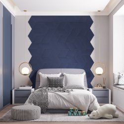 Sughero per pareti BLU SCURO 3D STRIPE