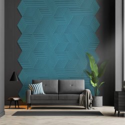 Liege mural TURQUOISE 3D STRIPE