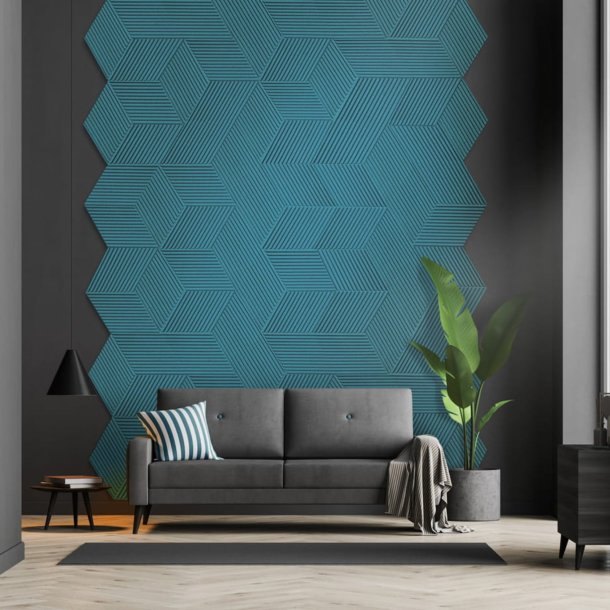 Liege mural TURQUOISE 3D STRIPE