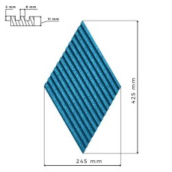 Liege mural TURQUOISE 3D STRIPE