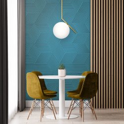 Liege mural TURQUOISE 3D STRIPE