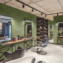 Unique and decorative GREEN cork wall tiles 3D STRIPE