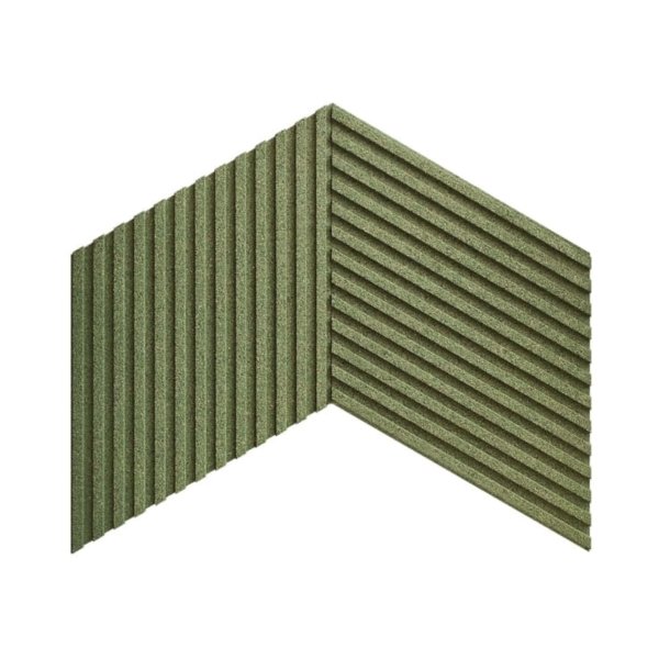 Unique and decorative GREEN cork wall tiles 3D STRIPE