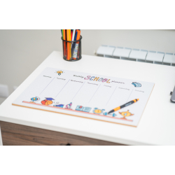 Wekelijkse schoolplanner: Kleurrijk prikbord voor kinderen 45  30 cm