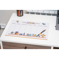 Wekelijkse schoolplanner: Kleurrijk prikbord voor kinderen 45  30 cm