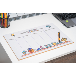 Wekelijkse schoolplanner: Kleurrijk prikbord voor kinderen 45  30 cm