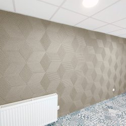 3D STRIPE WEISS - exklusiver und dekorativer Wandkork (in Anlehnung an RAL 9001)