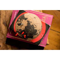 Large black natural cork globe 25cm - perfect for any globetrotter and travel enthusiast!