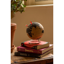Large black natural cork globe 25cm - perfect for any globetrotter and travel enthusiast!