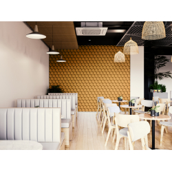 Liege mural JAUNE 3D HONEYCOMB