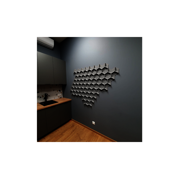 Kor&#311;is sien&#257;m MELN&#256; (RAL 7021) 3D HONEYCOMB