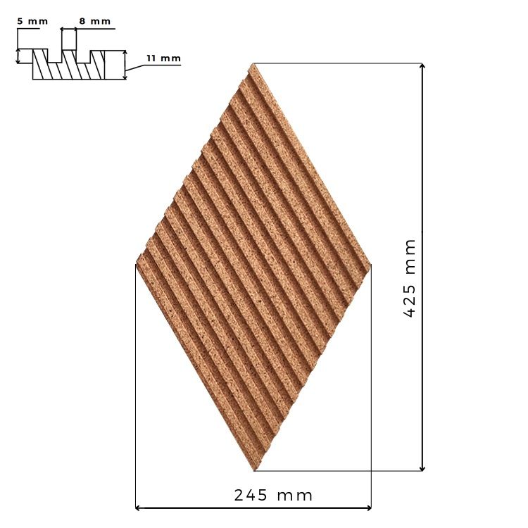 Corcho Pared Azulejos 1X Pack Of 4 440mm X 300mm X 10MM Grueso Autoadhesivo  T4