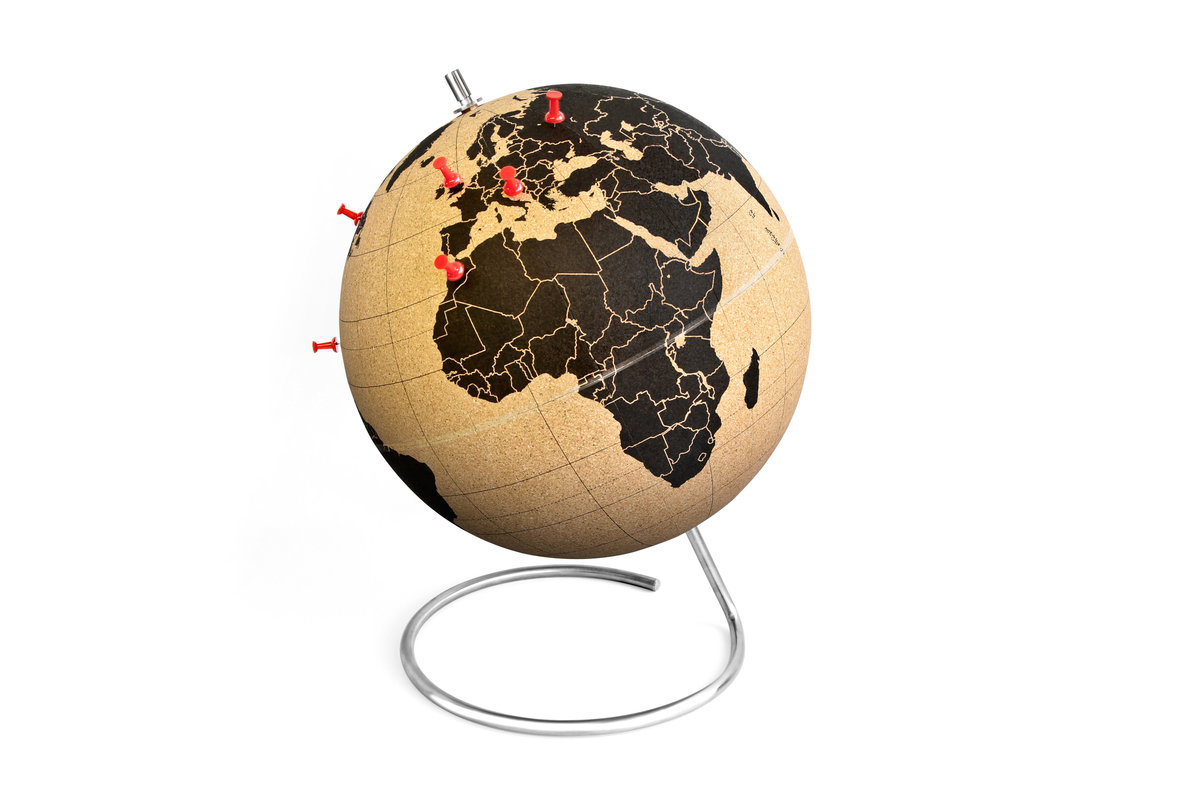 betyder Net sammensatte Stor sort kork globus 25 cm - perfekt til en ægte globetrotter! - Kork  verdenskort & kork globus - Naturkork eksperter!